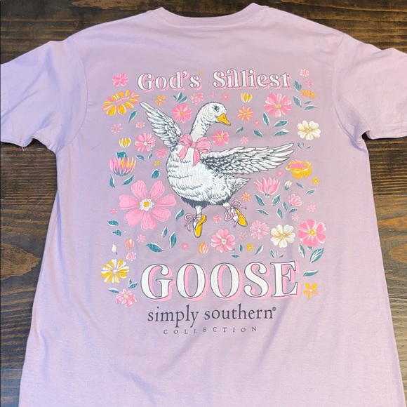 Simply Southern Tops - Simply Southern Lavender Goose Graphic Tee “God’s Silliest Goose “